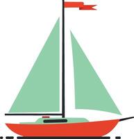 Sailboat design in flat style with vibrant colors and simple shapes illustration vector