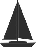 Sailboat design in flat style with detailed sails and hull features in art vector