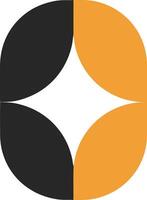 Abstract geometric shapes with contrasting colors in flat design art vector