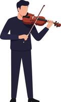 Musician playing violin in flat design style art vector