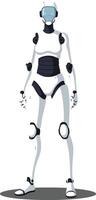 Robot character design in a flat and minimal style showcasing futuristic features art vector
