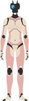 Human like robot character design in flat style art vector