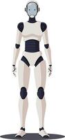 Humanoid robot figure in minimal style showcasing features and colors in art vector