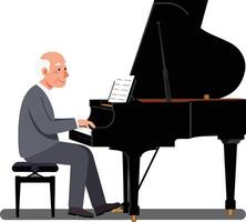 Saxophonist playing lively music in flat minimal style art vector