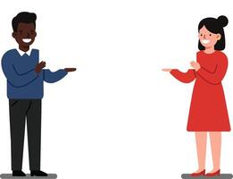 Engaging characters in conversation with flat design style art vector