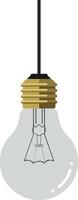 Hanging light bulb design in flat style featuring minimal details and clean lines art vector