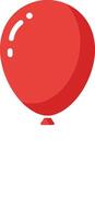 Red balloon floating upward in flat minimal art style illustration vector