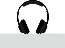 Black headphone design in minimal style featuring sleek lines and modern aesthetics illustration vector