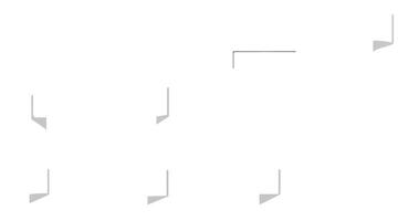 Series of blank page corners turned down on white background vector