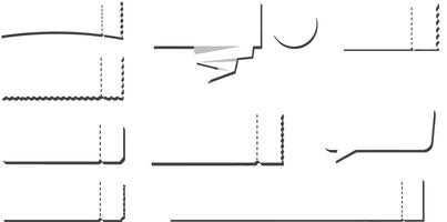 Series of abstract line drawings showcasing various shapes and patterns in progression vector