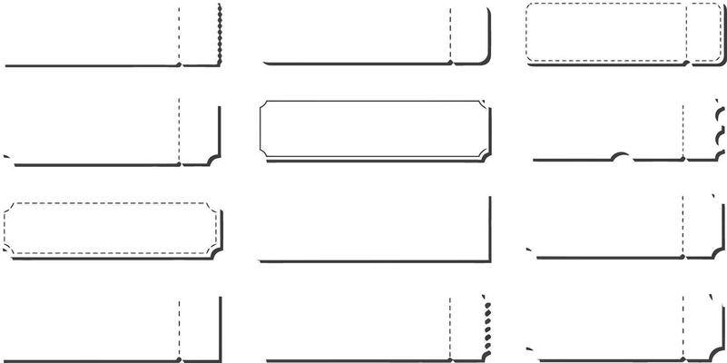 Various styles and shapes of blank rectangular banners in different orientations