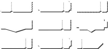 Series of geometric shapes showcasing variations in line thickness and style vector