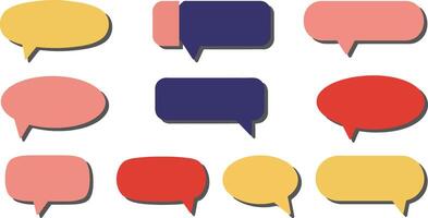 Colorful speech bubbles arranged in a grid showcasing various shapes and sizes vector