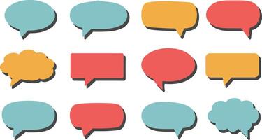 Colorful speech bubbles arranged in a grid pattern on a white background vector