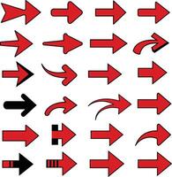 Red Arrow Designs with Various Directions in Flat Minimal Art vector