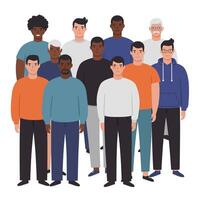 Group of Diverse Individuals in Flat Design Style Illustration vector