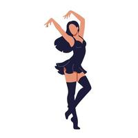Elegant dancer in dynamic pose with flat design style illustration vector