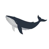Whale silhouette design in minimal style with flowing lines and dark colors illustration vector