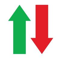 Up and down arrows representing growth and decline vector