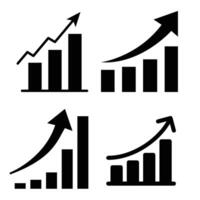 Charts showing business growth and progress vector