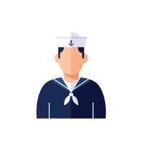 Sailor character design in flat style showcasing nautical attire art vector