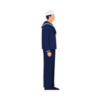 Sailor character design in flat style showcasing uniform and posture in art vector