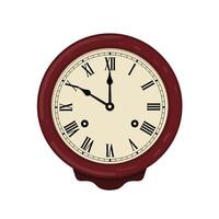 Classic round clock design in flat style featuring Roman numerals and elegant details art vector