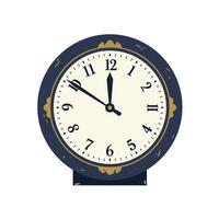 Round wall clock design in minimal style showcasing clear time in art vector
