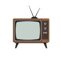 Retro television design in flat style featuring classic colors and minimal details art vector