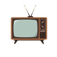 Retro television design in flat style with vintage colors and simple shapes illustration vector