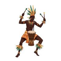 Dynamic drumming figure in vibrant colors with flat design art vector
