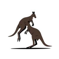 Kangaroos leaping gracefully in a dynamic pose flat illustration vector
