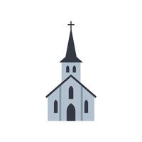 Church building design in flat style showcasing minimal details and soft colors illustration vector