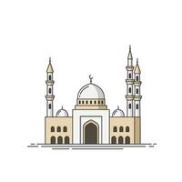 Detailed mosque illustration with flat design style in soft colors art vector