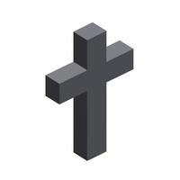 Cross design in minimal style showcasing depth and perspective in art vector
