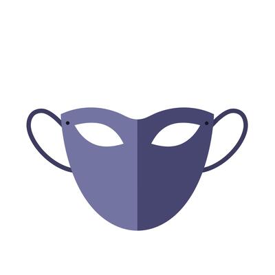 Mask design showcasing flat colors and minimal shapes in modern illustration