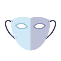 Two-faced mask illustration showcasing emotions in flat design art vector