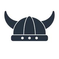 Viking helmet design in minimal style featuring curved horns and simple shapes in illustration vector