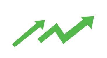 Growth indicators with upward arrows in flat green style art vector