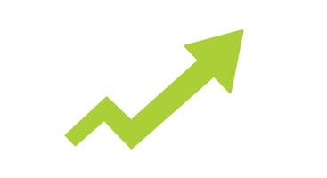 Green upward arrow design with minimal style showcasing growth in art vector