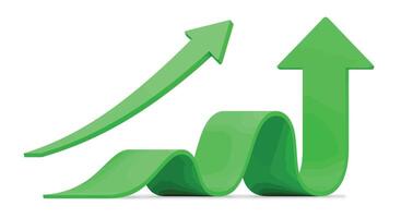 Growth chart with upward arrows in flat design style art vector