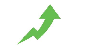 Green upward arrow symbol with flat design style for financial growth art vector