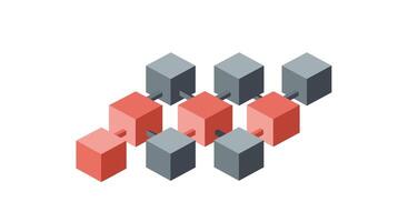 Colorful cubes arranged in a playful pattern using flat design art vector