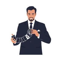 Professional magician performing card tricks in flat art style showcasing skill and charm in illustration vector