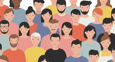Diverse group of people in flat design style and art vector