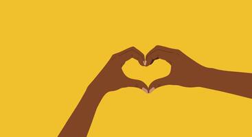 Hands forming a heart shape in flat design style art vector