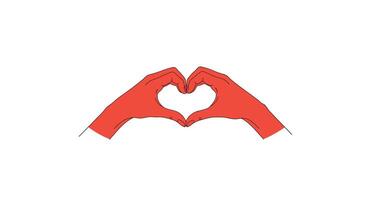 Hands forming a heart shape in a flat and vibrant design style art vector