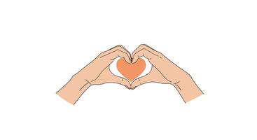 Hands forming heart shape in flat design style art vector