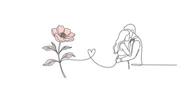 Minimalistic illustration of a person and flower connection in soft colors art vector
