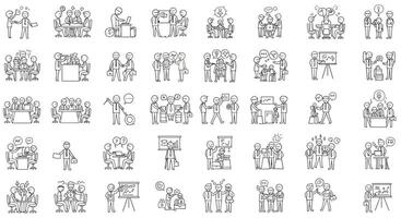 Group of people interacting in various scenarios with flat design style art vector